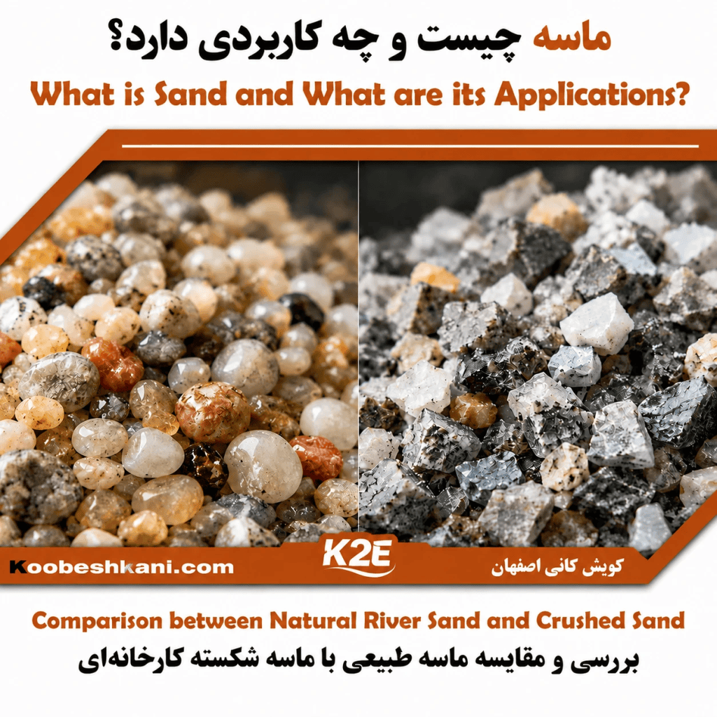 تولید ماسه شکسته مکعبی با ماسه ساز دوطرفه و خورشیدی کوبش کانی اصفهان K2E